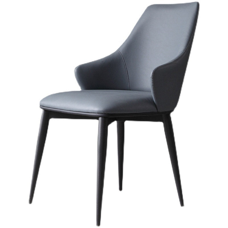 Industrial Style Arm Chair Metal Solid Back Dining Room Chair for Dining Room