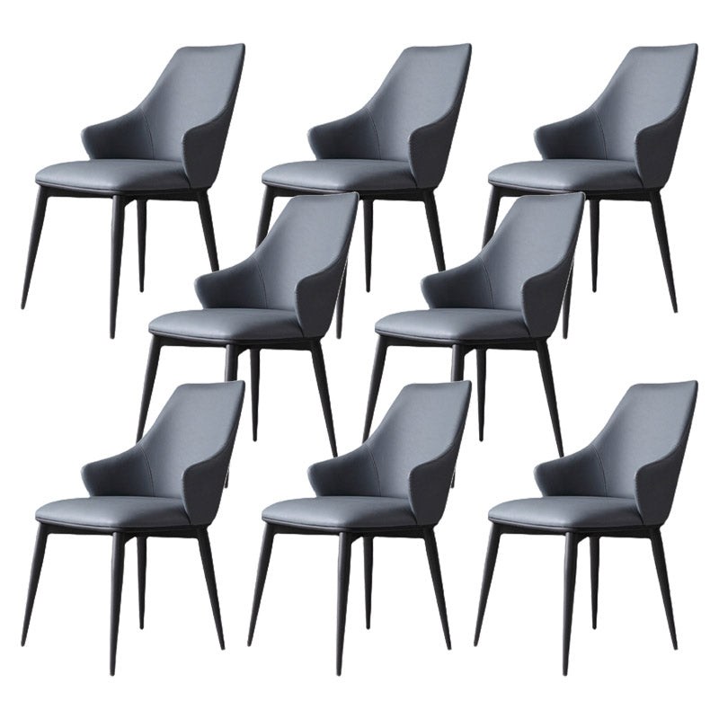 Industrial Style Arm Chair Metal Solid Back Dining Room Chair for Dining Room