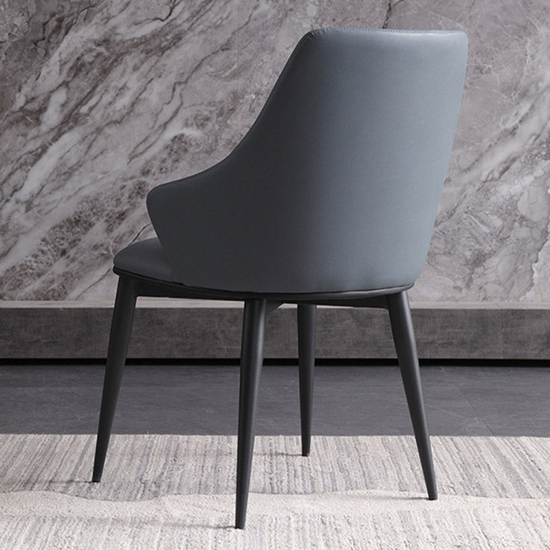 Industrial Style Arm Chair Metal Solid Back Dining Room Chair for Dining Room