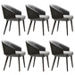 Contemporary Arm Chair Faux Leather Solid Back Dining Room Chair for Indoor