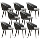Contemporary Arm Chair Faux Leather Solid Back Dining Room Chair for Indoor