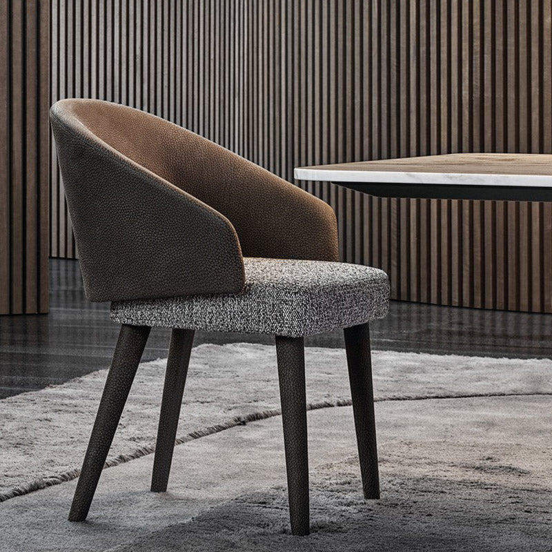 Silla de brazo contemporánea de cuero sintética silla de comedor sólido para el comedor para interiores