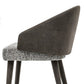 Contemporary Arm Chair Faux Leather Solid Back Dining Room Chair for Indoor