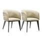 Contemporary Arm Chair Faux Leather Solid Back Dining Room Chair for Home