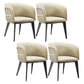 Contemporary Arm Chair Faux Leather Solid Back Dining Room Chair for Home