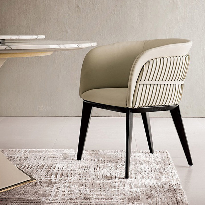 Eigentijdse armstoel faux lederen stevige achterste eetkamerstoel voor huis