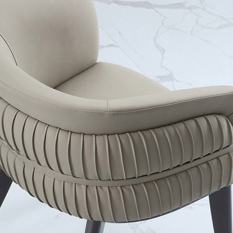 Eigentijdse armstoel faux lederen stevige achterste eetkamerstoel voor huis