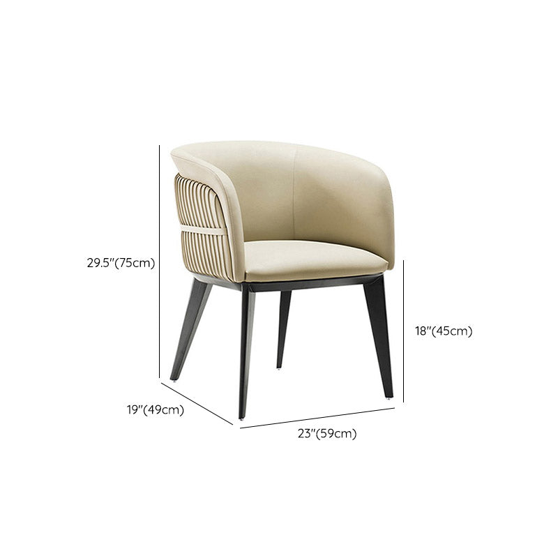 Eigentijdse armstoel faux lederen stevige achterste eetkamerstoel voor huis