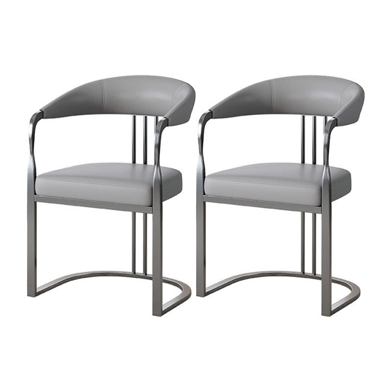 Glam -stijl zijstoel metalen Slat achter eetkamerstoel voor binnen