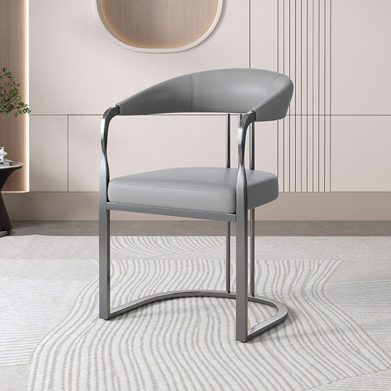 Glam Style Side Chair Metal Slat Back Dining Room Chair for Indoor
