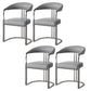 Glam Style Side Chair Metal Slat Back Dining Room Chair for Indoor