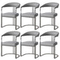 Glam Style Side Chair Metal Slat Back Dining Room Chair for Indoor