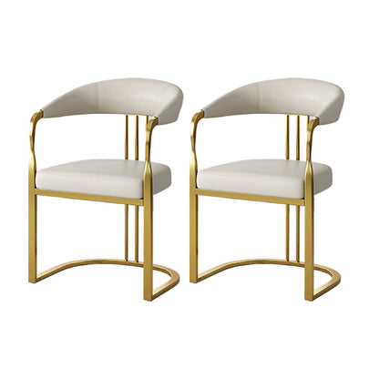 Glam Style Side Chair Metal Slat Back Dining Room Chair for Indoor