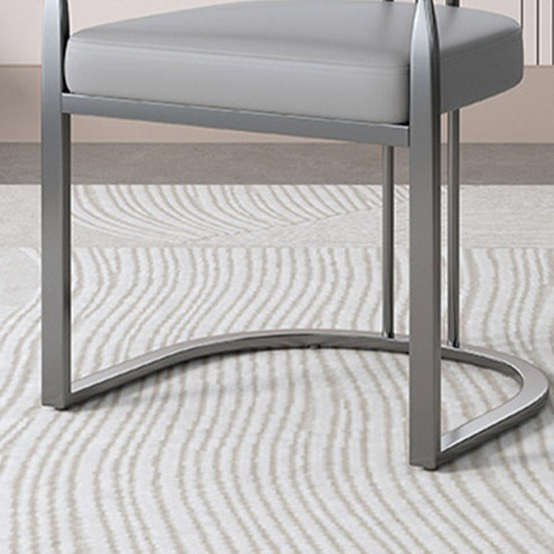 Glam -stijl zijstoel metalen Slat achter eetkamerstoel voor binnen