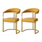 Glam Style Side Chair Metal Slat Back Dining Room Chair for Indoor