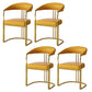 Glam Style Side Chair Metal Slat Back Dining Room Chair for Indoor