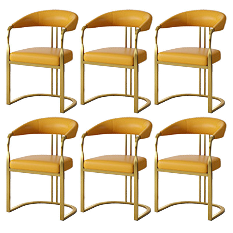 Glam -stijl zijstoel metalen Slat achter eetkamerstoel voor binnen