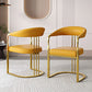 Glam Style Side Chair Metal Slat Back Dining Room Chair for Indoor