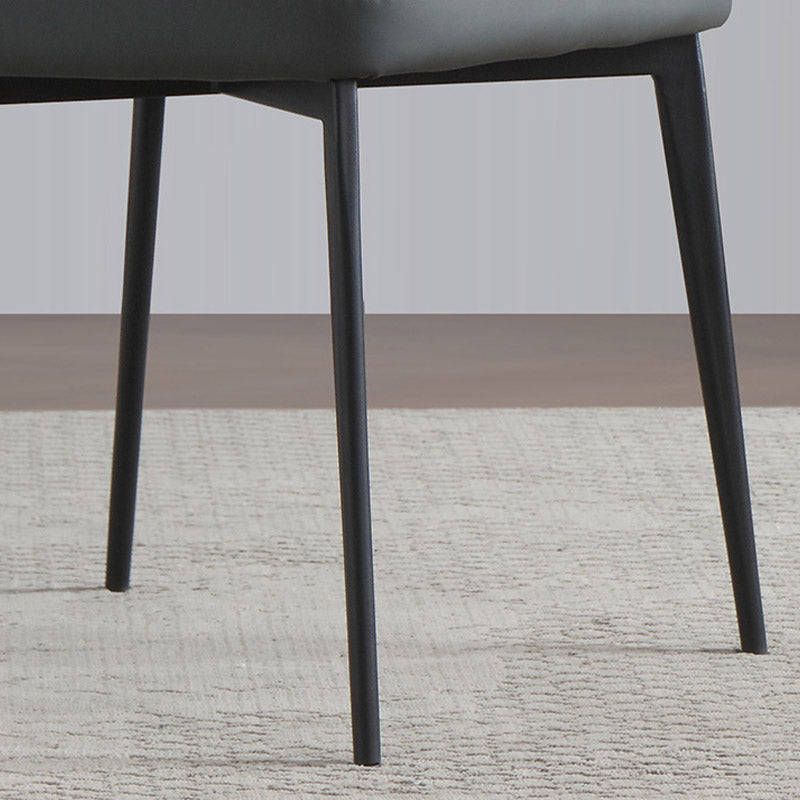 Contemporary Arm Chair Solid Back Metal Dining Room Chair for Indoor