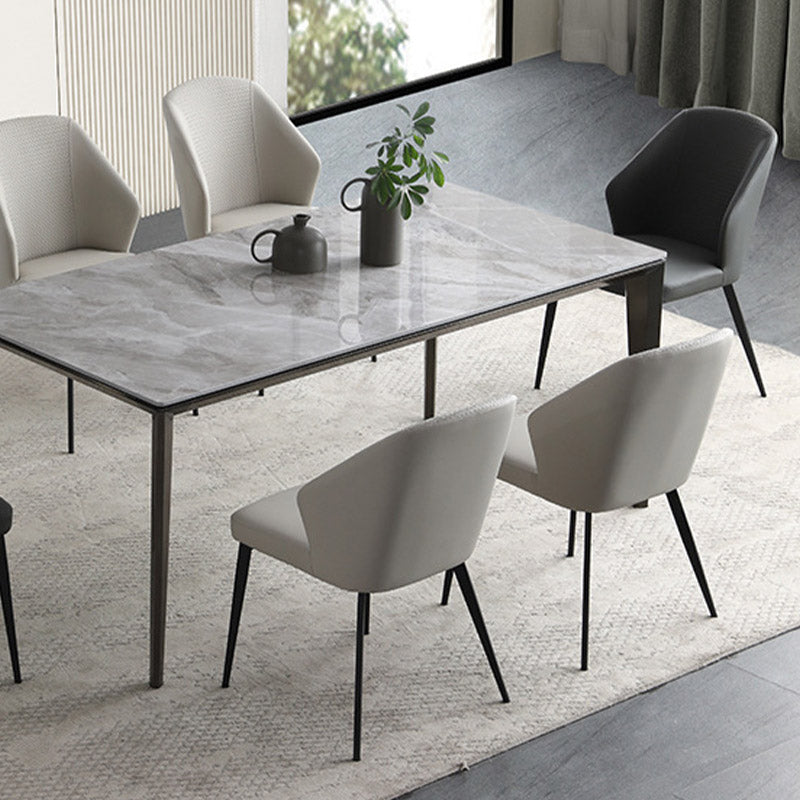 Sedia a braccio contemporanea sedia sala da pranzo in metallo solido per interno