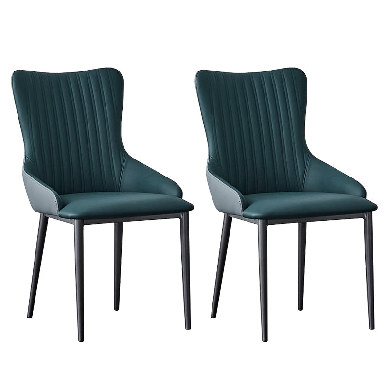 Industrial Arm Chair Solid Back Metal Dining Room Chair for Dining Room Blackish Green 2 Piece Set Clearhalo 'Dining Chairs' 'Dining Tables & Seating' 'dining_chair' 'furn' 'furn_dining_chair' 'Furniture' 'Kitchen & Dining Furniture' 6749667