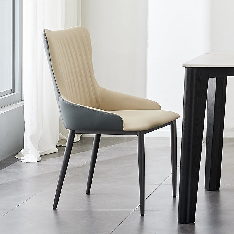 Industrial Arm Chair Solid Back Metal Dining Room Chair for Dining Room Clearhalo 'Dining Chairs' 'Dining Tables & Seating' 'dining_chair' 'furn' 'furn_dining_chair' 'Furniture' 'Kitchen & Dining Furniture' 6749668