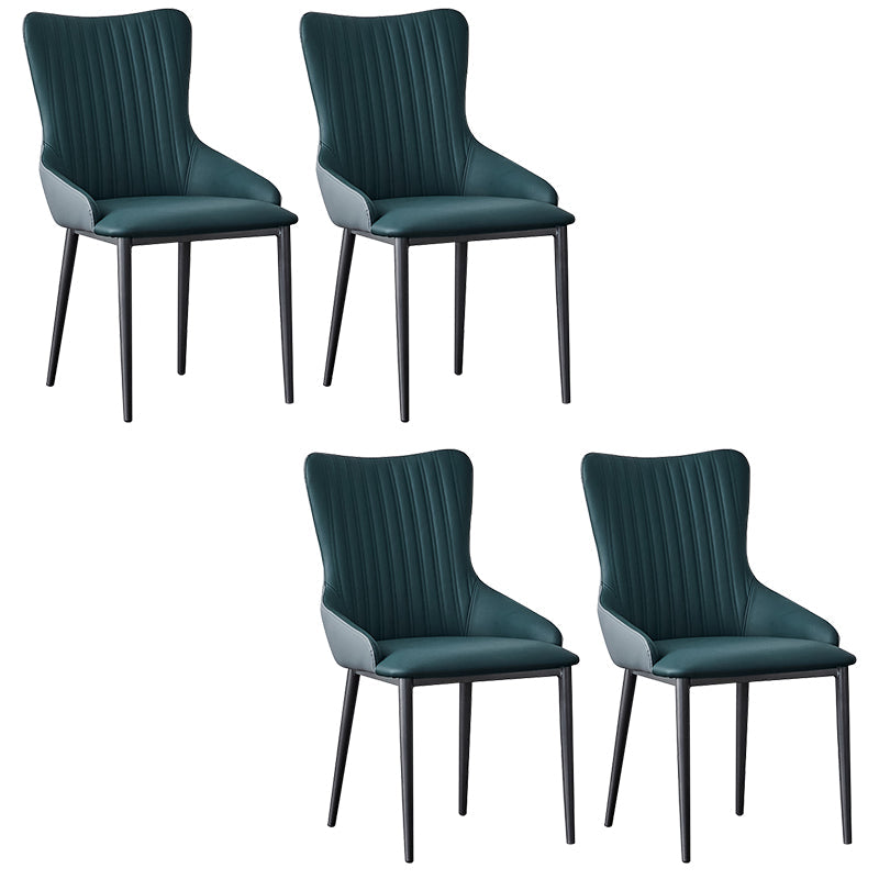 Industrial Arm Chair Solid Back Metal Dining Room Chair for Dining Room Blackish Green 4 Piece Set Clearhalo 'Dining Chairs' 'Dining Tables & Seating' 'dining_chair' 'furn' 'furn_dining_chair' 'Furniture' 'Kitchen & Dining Furniture' 6749673