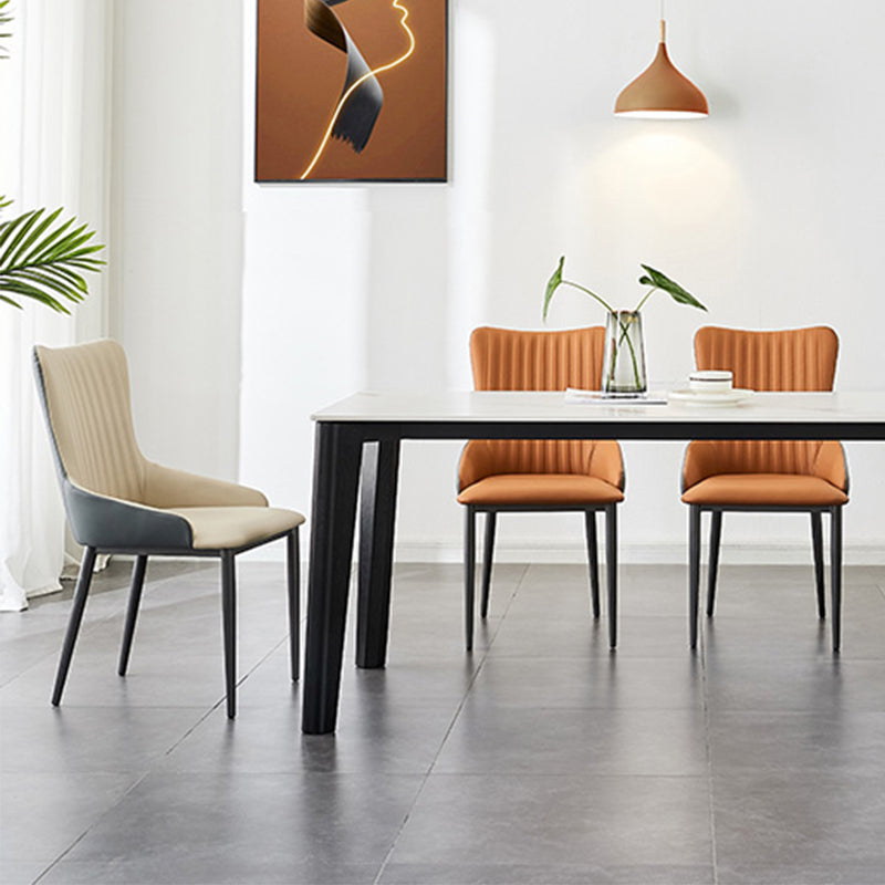 Industrial Arm Chair Solid Back Metal Dining Room Chair for Dining Room Clearhalo 'Dining Chairs' 'Dining Tables & Seating' 'dining_chair' 'furn' 'furn_dining_chair' 'Furniture' 'Kitchen & Dining Furniture' 6749679