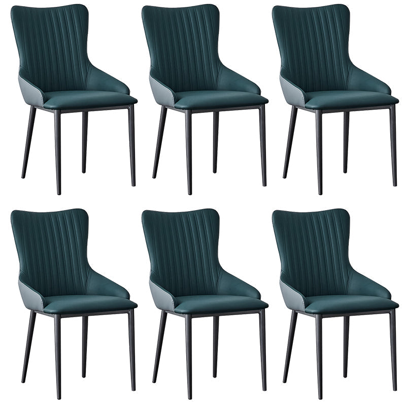 Industrial Arm Chair Solid Back Metal Dining Room Chair for Dining Room Blackish Green 6 Piece Set Clearhalo 'Dining Chairs' 'Dining Tables & Seating' 'dining_chair' 'furn' 'furn_dining_chair' 'Furniture' 'Kitchen & Dining Furniture' 6749680