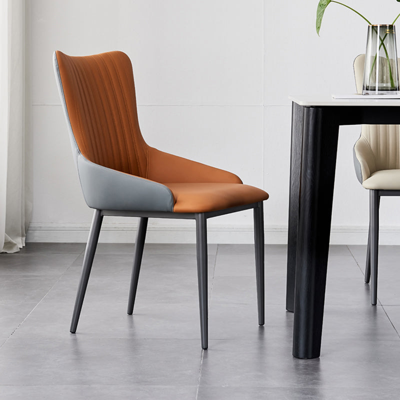 Industrial Arm Chair Solid Back Metal Dining Room Chair for Dining Room Clearhalo 'Dining Chairs' 'Dining Tables & Seating' 'dining_chair' 'furn' 'furn_dining_chair' 'Furniture' 'Kitchen & Dining Furniture' 6749681