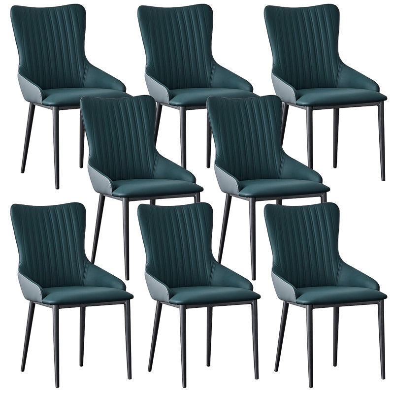 Industrial Arm Chair Solid Back Metal Dining Room Chair for Dining Room Blackish Green 8 Piece Set Clearhalo 'Dining Chairs' 'Dining Tables & Seating' 'dining_chair' 'furn' 'furn_dining_chair' 'Furniture' 'Kitchen & Dining Furniture' 6749686