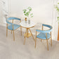 Upholstered Dining Arm Chair Cane Back Dining Chairs for Home Use