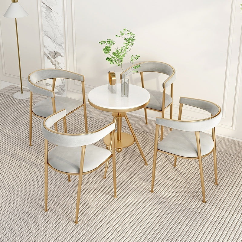 Upholstered Dining Arm Chair Cane Back Dining Chairs for Home Use