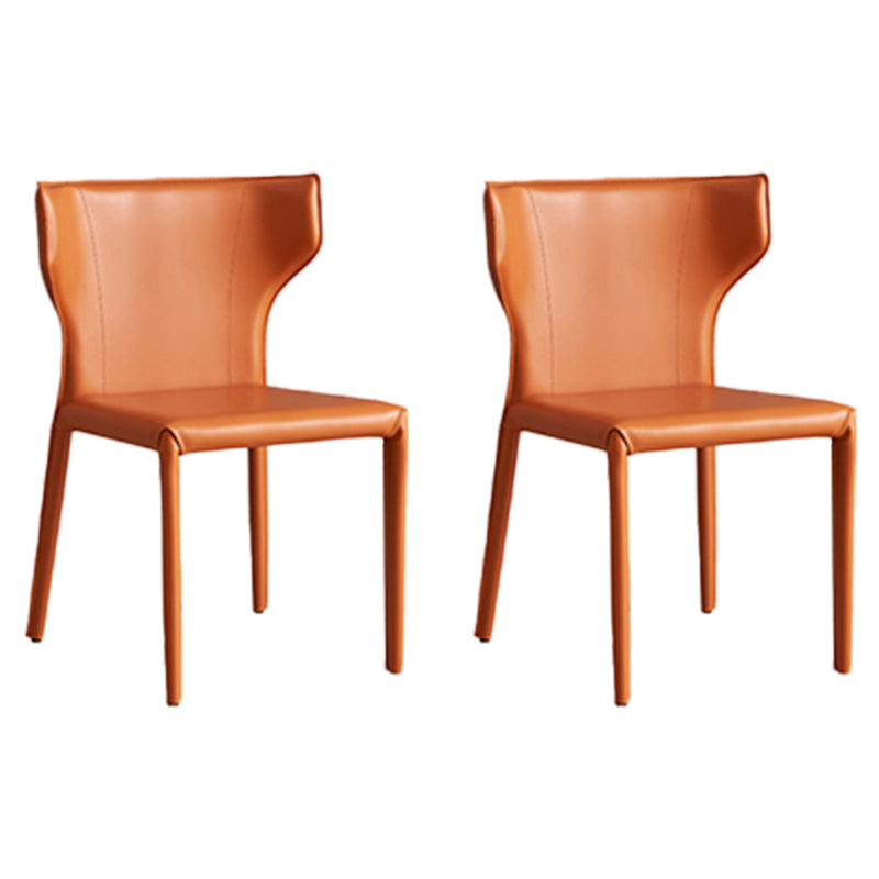 現代的なサイドチェアソリッドバックフェイクレザーダイニングルーム屋内の椅子