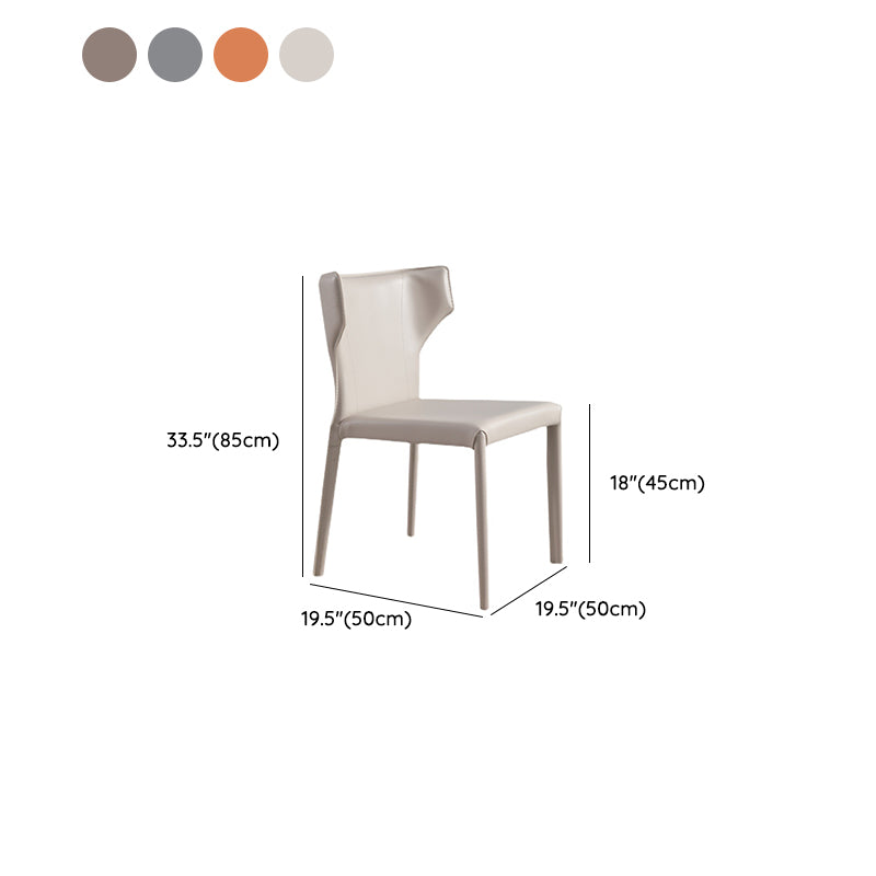 現代的なサイドチェアソリッドバックフェイクレザーダイニングルーム屋内の椅子