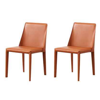 Eigentijdse zijstoel faux lederen stevige achterste eetkamerstoel voor binnen