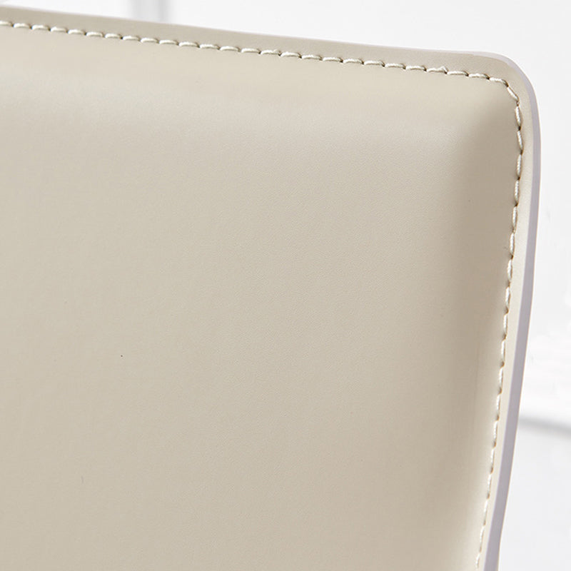 Eigentijdse zijstoel faux lederen stevige achterste eetkamerstoel voor binnen