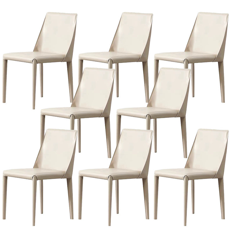 Eigentijdse zijstoel faux lederen stevige achterste eetkamerstoel voor binnen