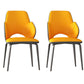 Modern Arm Chair Faux Leather Open Back Dining Room Chair for Kitchen Orange 2 Piece Set Clearhalo 'Dining Chairs' 'Dining Tables & Seating' 'dining_chair' 'furn' 'furn_dining_chair' 'Furniture' 'Kitchen & Dining Furniture' 6749873