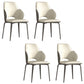 Modern Arm Chair Faux Leather Open Back Dining Room Chair for Kitchen Off-White 4 Piece Set Clearhalo 'Dining Chairs' 'Dining Tables & Seating' 'dining_chair' 'furn' 'furn_dining_chair' 'Furniture' 'Kitchen & Dining Furniture' 6749874