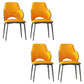 Modern Arm Chair Faux Leather Open Back Dining Room Chair for Kitchen Orange 4 Piece Set Clearhalo 'Dining Chairs' 'Dining Tables & Seating' 'dining_chair' 'furn' 'furn_dining_chair' 'Furniture' 'Kitchen & Dining Furniture' 6749877
