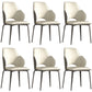 Modern Arm Chair Faux Leather Open Back Dining Room Chair for Kitchen Off-White 6 Piece Set Clearhalo 'Dining Chairs' 'Dining Tables & Seating' 'dining_chair' 'furn' 'furn_dining_chair' 'Furniture' 'Kitchen & Dining Furniture' 6749878