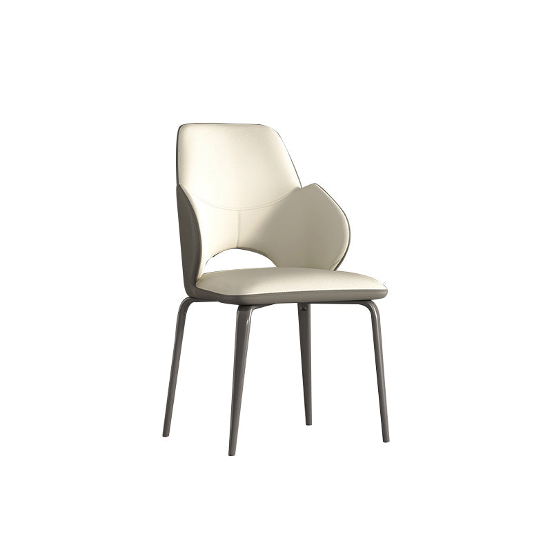 Modern Arm Chair Faux Leather Open Back Dining Room Chair for Kitchen Clearhalo 'Dining Chairs' 'Dining Tables & Seating' 'dining_chair' 'furn' 'furn_dining_chair' 'Furniture' 'Kitchen & Dining Furniture' 6749879