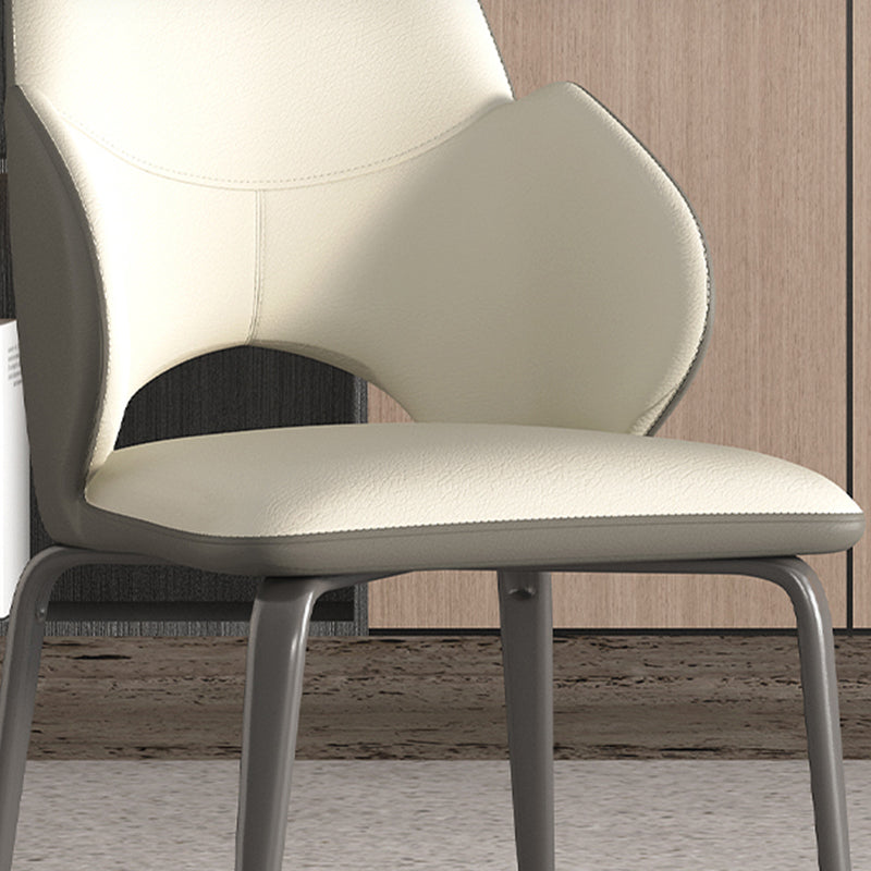 Modern Arm Chair Faux Leather Open Back Dining Room Chair for Kitchen Clearhalo 'Dining Chairs' 'Dining Tables & Seating' 'dining_chair' 'furn' 'furn_dining_chair' 'Furniture' 'Kitchen & Dining Furniture' 6749881