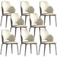 Modern Arm Chair Faux Leather Open Back Dining Room Chair for Kitchen Off-White 8 Piece Set Clearhalo 'Dining Chairs' 'Dining Tables & Seating' 'dining_chair' 'furn' 'furn_dining_chair' 'Furniture' 'Kitchen & Dining Furniture' 6749882