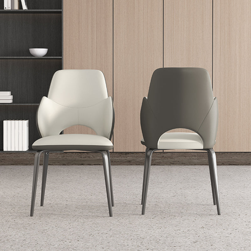 Modern Arm Chair Faux Leather Open Back Dining Room Chair for Kitchen Clearhalo 'Dining Chairs' 'Dining Tables & Seating' 'dining_chair' 'furn' 'furn_dining_chair' 'Furniture' 'Kitchen & Dining Furniture' 6749890