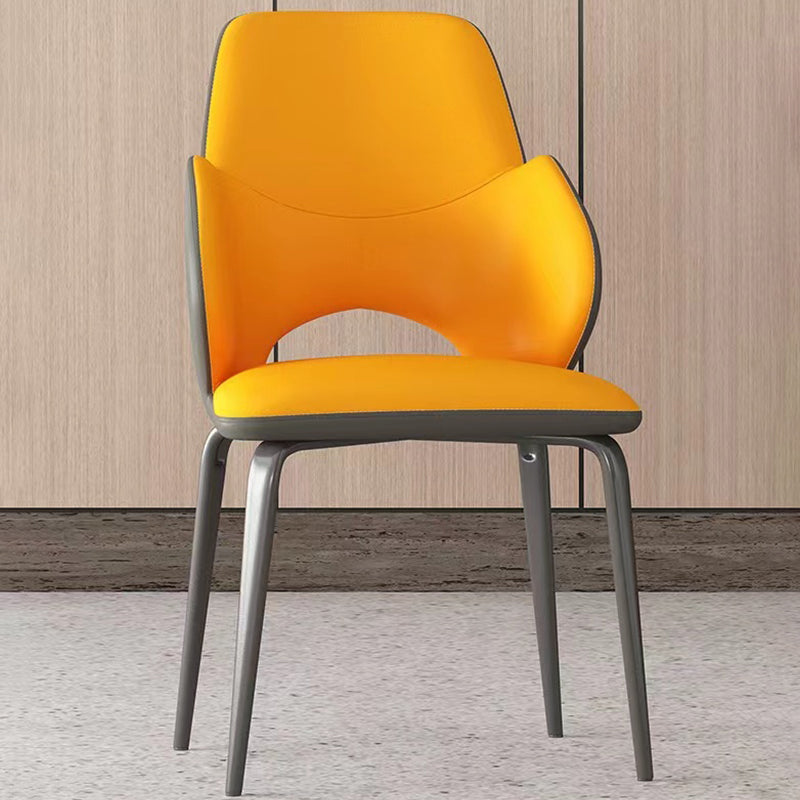 Modern Arm Chair Faux Leather Open Back Dining Room Chair for Kitchen Clearhalo 'Dining Chairs' 'Dining Tables & Seating' 'dining_chair' 'furn' 'furn_dining_chair' 'Furniture' 'Kitchen & Dining Furniture' 6749892