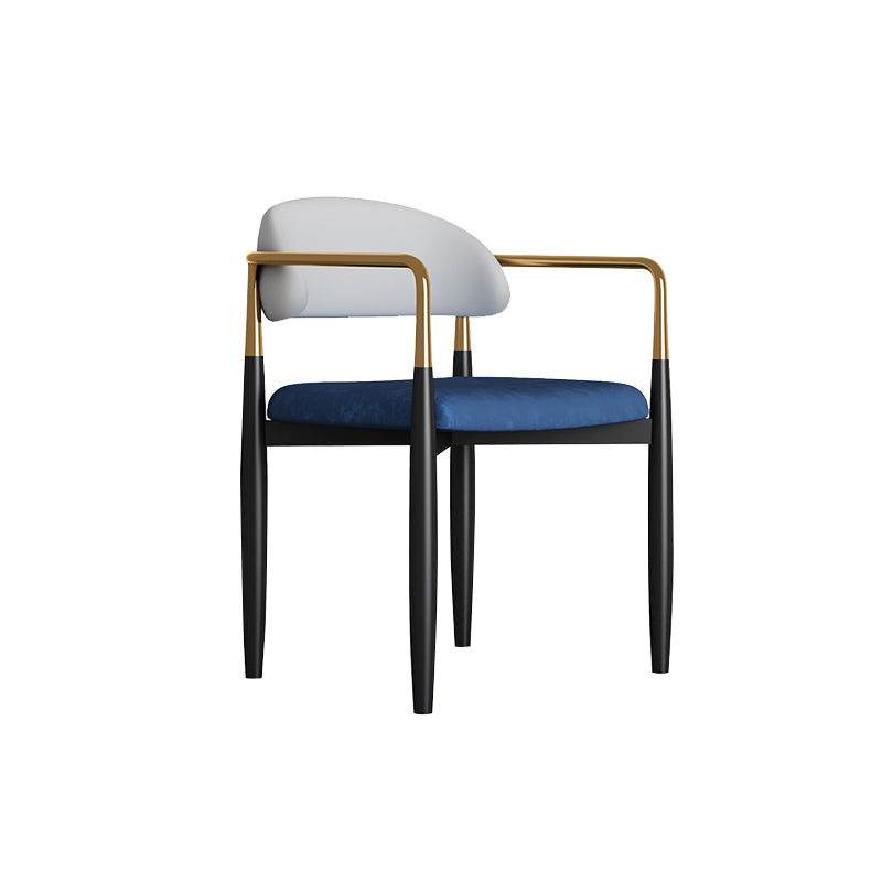 グラムスタイルアームチェアメタルオープンバックダイニングルーム屋内椅子