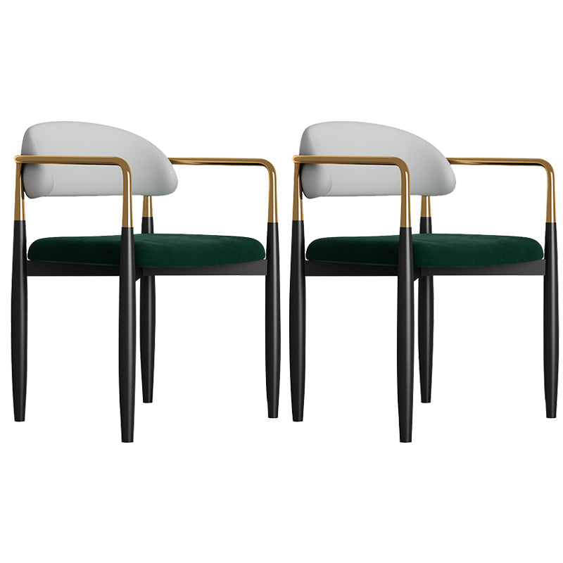 グラムスタイルアームチェアメタルオープンバックダイニングルーム屋内椅子