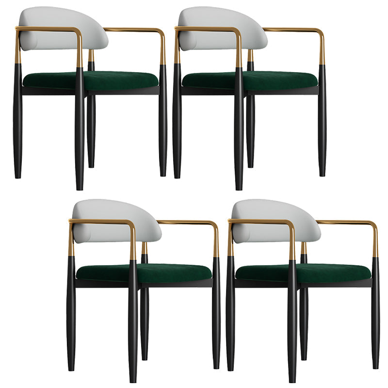 グラムスタイルアームチェアメタルオープンバックダイニングルーム屋内椅子